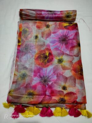 Purelinen Floral Printed Sarees (52)