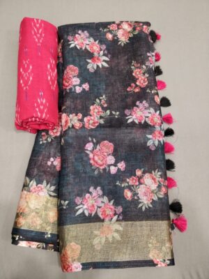 Purelinen Floral Printed Sarees (60)