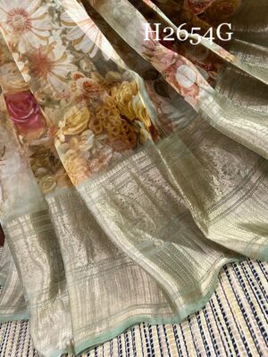 Stylish Printed Kanchi Kora Silk Sarees (5)