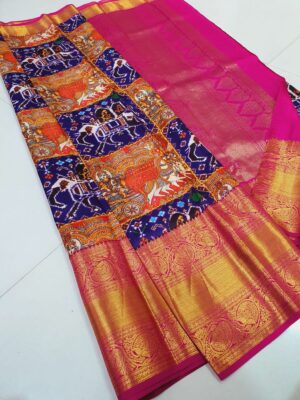 All New Designs Kanchipuram Pure Silk Kalamkari Sarees (10)