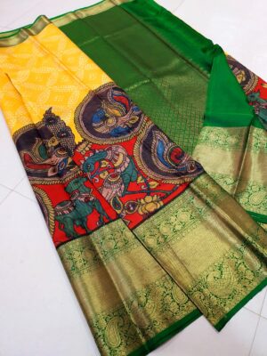 All New Designs Kanchipuram Pure Silk Kalamkari Sarees (4)