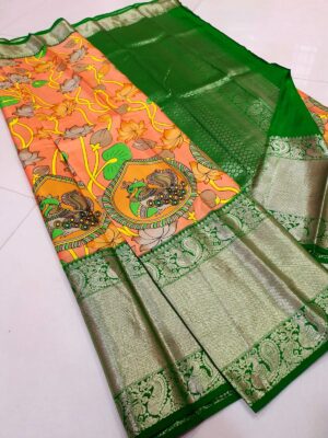 All New Designs Kanchipuram Pure Silk Kalamkari Sarees (5)