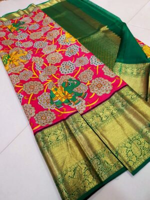 All New Designs Kanchipuram Pure Silk Kalamkari Sarees (9)
