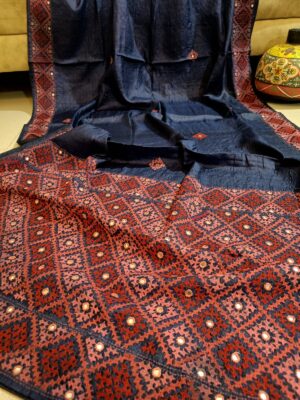 Beautiful Tussaer Silk Kutch Handwork Sarees (13)