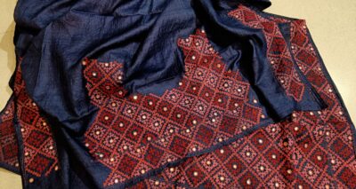 Beautiful Tussaer Silk Kutch Handwork Sarees (2)