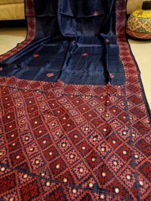 Beautiful Tussaer Silk Kutch Handwork Sarees (6)
