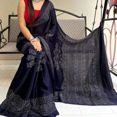 Designer Modal Silk Ajrakh Sarees (11)