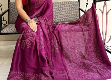 Designer Modal Silk Ajrakh Sarees (12)