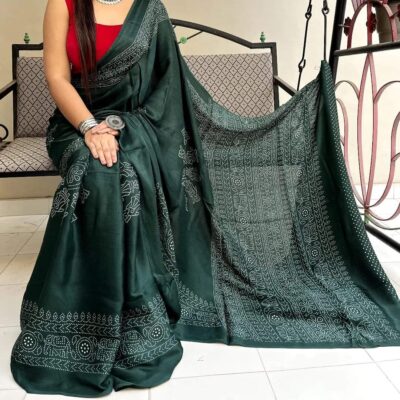 Designer Modal Silk Ajrakh Sarees (13)