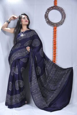 Designer Modal Silk Ajrakh Sarees (7)