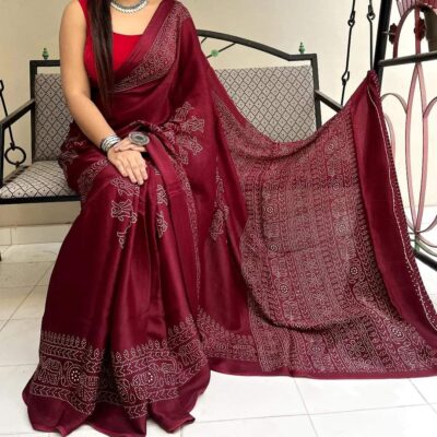 Designer Modal Silk Ajrakh Sarees (9)