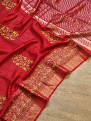 Exclusive Pure Tussar Silk Embroidary Pitchwai Border (1)