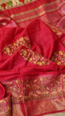 Exclusive Pure Tussar Silk Embroidary Pitchwai Border (2)