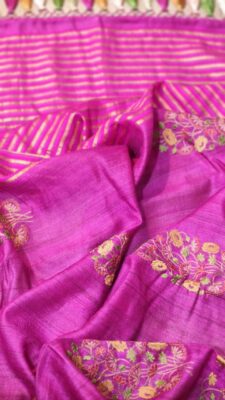 Exclusive Pure Tussar Silk Embroidary Pitchwai Border (20)