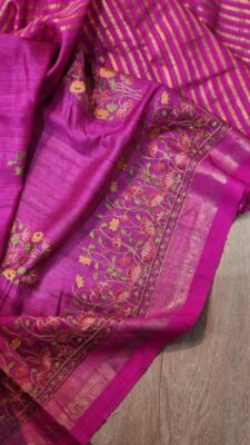 Exclusive Pure Tussar Silk Embroidary Pitchwai Border (23)