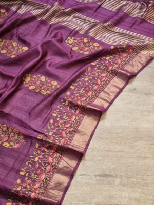 Exclusive Pure Tussar Silk Embroidary Pitchwai Border (36)