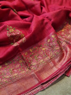 Exclusive Pure Tussar Silk Embroidary Pitchwai Border (4)
