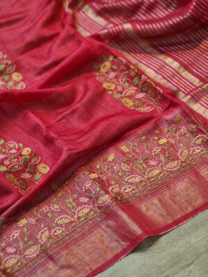 Exclusive Pure Tussar Silk Embroidary Pitchwai Border (7)