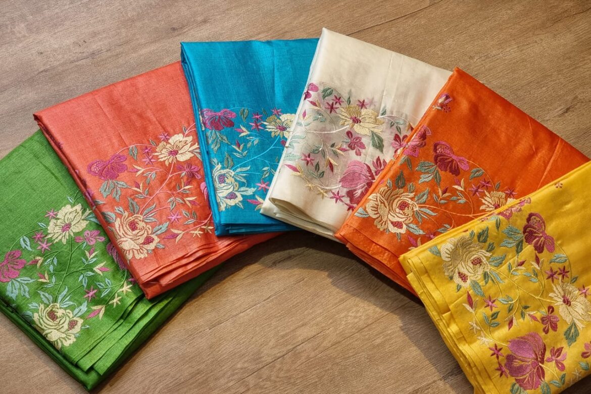 Exclusive Pure Tussar Silk Embroidary Sarees (1)