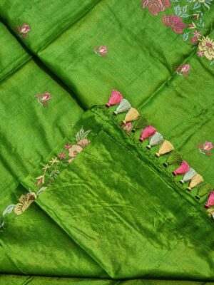 Exclusive Pure Tussar Silk Embroidary Sarees (17)