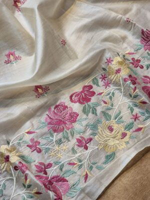 Exclusive Pure Tussar Silk Embroidary Sarees (18)