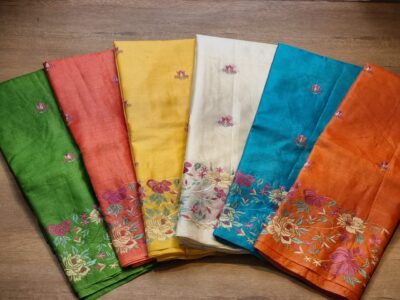 Exclusive Pure Tussar Silk Embroidary Sarees (2)