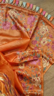 Exclusive Pure Tussar Silk Embroidary Sarees (29)