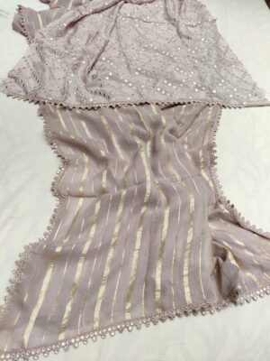 Georgette Stripes Weaving Sarees (11)