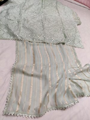 Georgette Stripes Weaving Sarees (13)