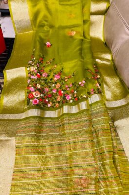 Organza French Knot Work Sarees (21)