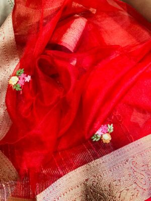 Organza French Knot Work Sarees (23)