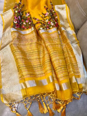 Organza French Knot Work Sarees (6)