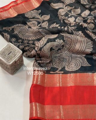 Premium Kota Silk Sarees With Kalamkari Digital Print (12)