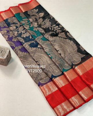 Premium Kota Silk Sarees With Kalamkari Digital Print (21)