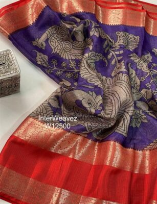 Premium Kota Silk Sarees With Kalamkari Digital Print (9)