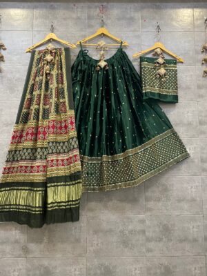 Pure Gajji Mushru Silk With Sequence Lehanga (11)