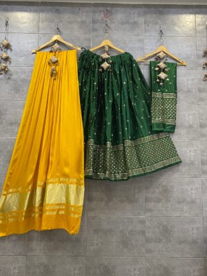 Pure Gajji Mushru Silk With Sequence Lehanga (9)