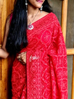 Pure Georgette Chikankari Sarees (33)