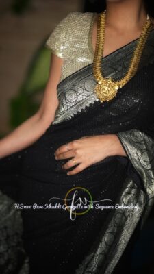 Pure Georgette Sequence Sarees (4)