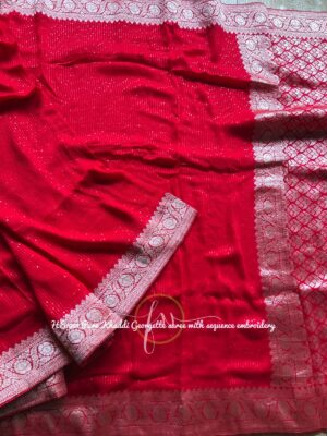 Pure Georgette Sequence Sarees (8)