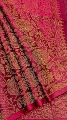 Pure Handloom Borderless Bridal Silk Sarees (4)
