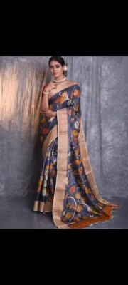 Pure Handloom Desi Tussar Silk Kalmakari Sarees (11)
