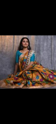 Pure Handloom Desi Tussar Silk Kalmakari Sarees (2)