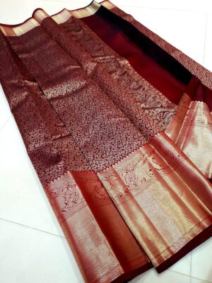 Pure Kanchipuram Silk Silver Weaving Sarees (10)