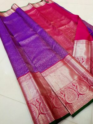 Pure Kanchipuram Silk Silver Weaving Sarees (11)