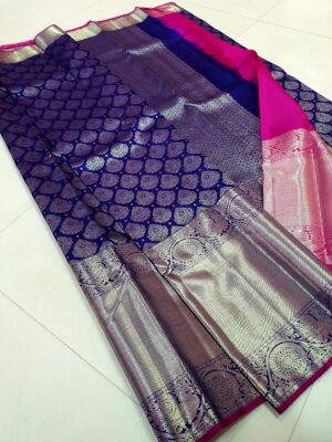 Pure Kanchipuram Silk Silver Weaving Sarees (5)