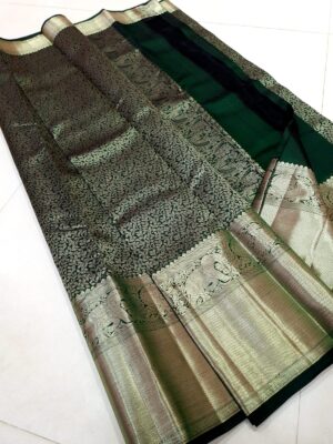 Pure Kanchipuram Silk Silver Weaving Sarees (9)
