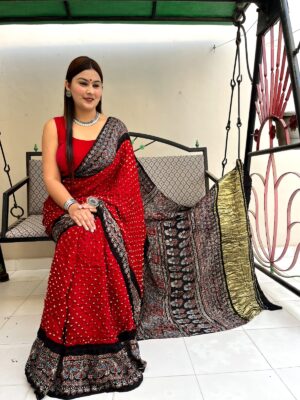 Pure Modal Silk Ajrakh Sarees (4)