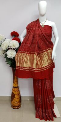 Pure Modal Silk Lagdi Patta Traditional Sarees (10)