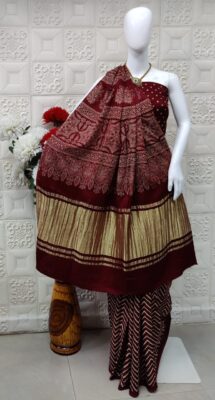 Pure Modal Silk Lagdi Patta Traditional Sarees (3)